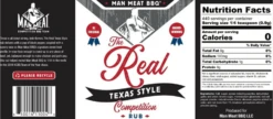 Man Meat BBQ The Real Texas Style Competition Rub 14 Oz
